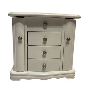 Retro White Mini Armoire Style Jewelry Box with Double Side Doors! 2009